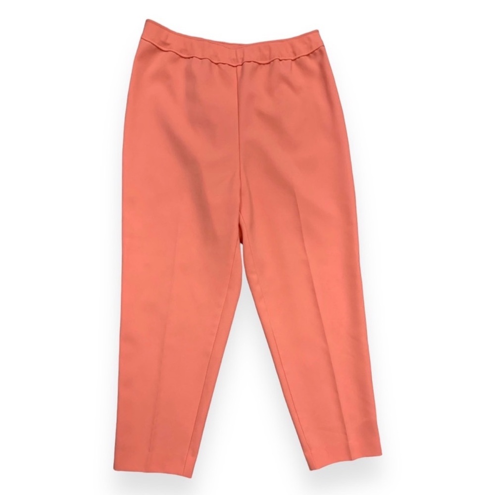 Y2K does 70s VTG Mod Orange Sherbet Peach High Elastic Waist PullOn Tapered Pant